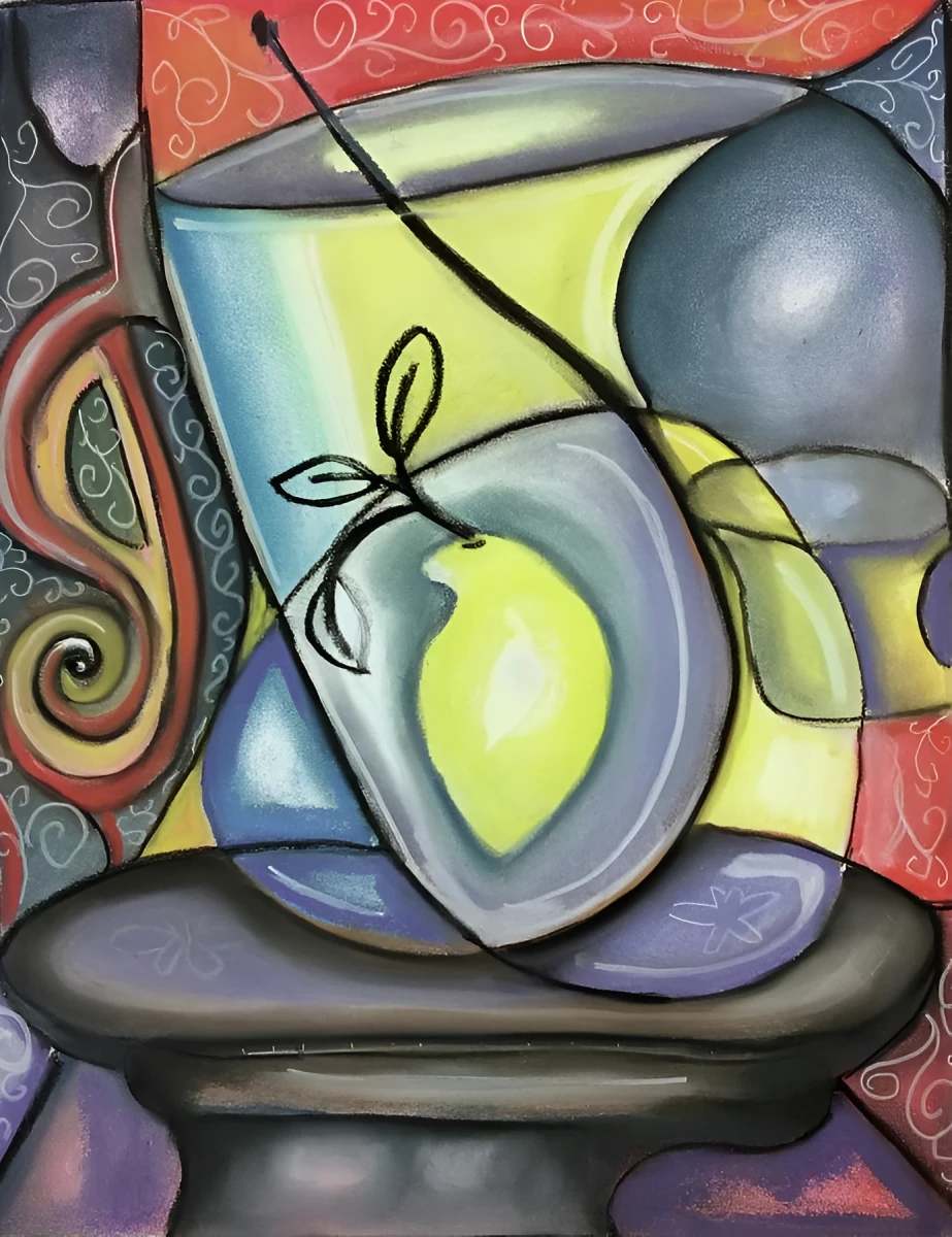 A Lemon Delight, Drawing - Colored Chalks by Dora Ybarra