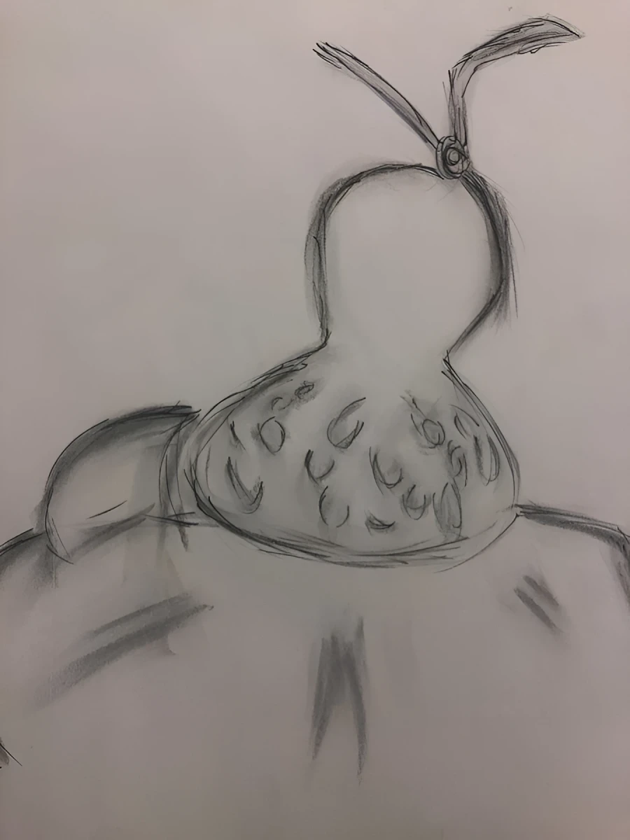 A Lonely Pear, Drawing - Chalk Pencil Eraser by Dora Ybarra