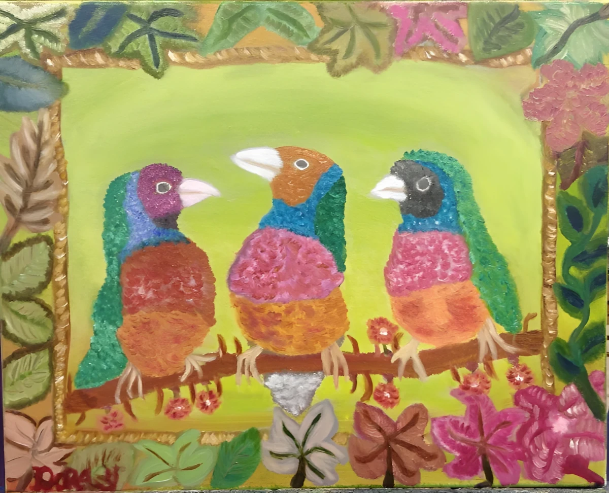 Birds of Paradise, Painting - Oil On Canvas by Dora Ybarra