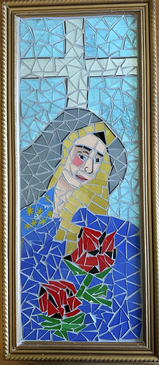 Blessed Is She, Glass Art - Mosaic by Dora Ybarra