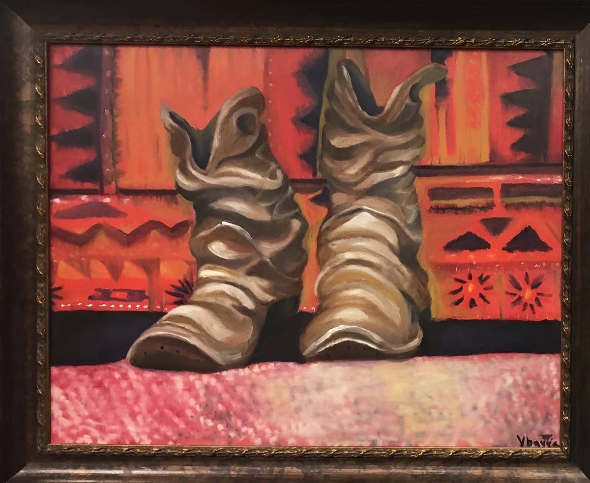 Bugsby Boots, Painting - Oil On Canvas by Dora Ybarra