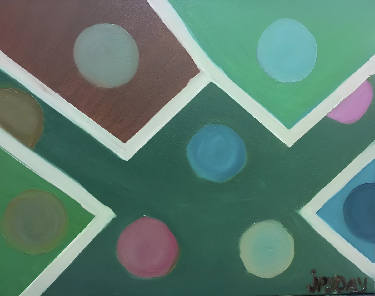 Colorful Dots, Painting - Oil On Canvas by Dora Ybarra