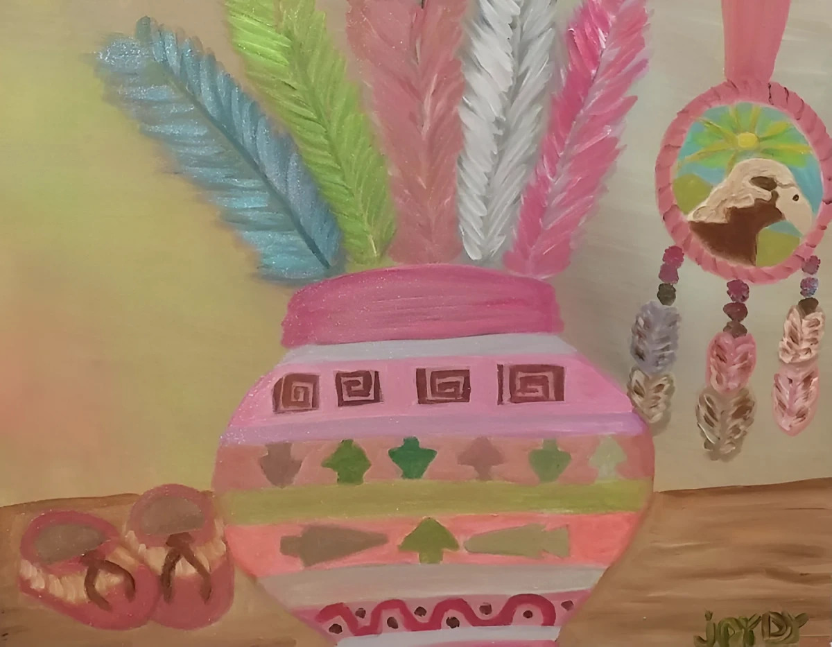 Colorful Feathers, Painting - Oil On Canvas by Dora Ybarra