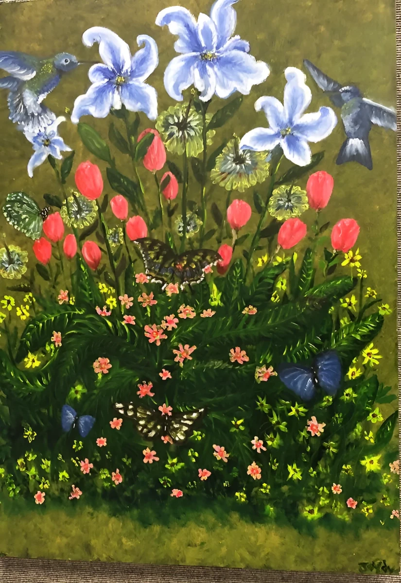 Doras Garden, Painting - Oil On Canvas by Dora Ybarra