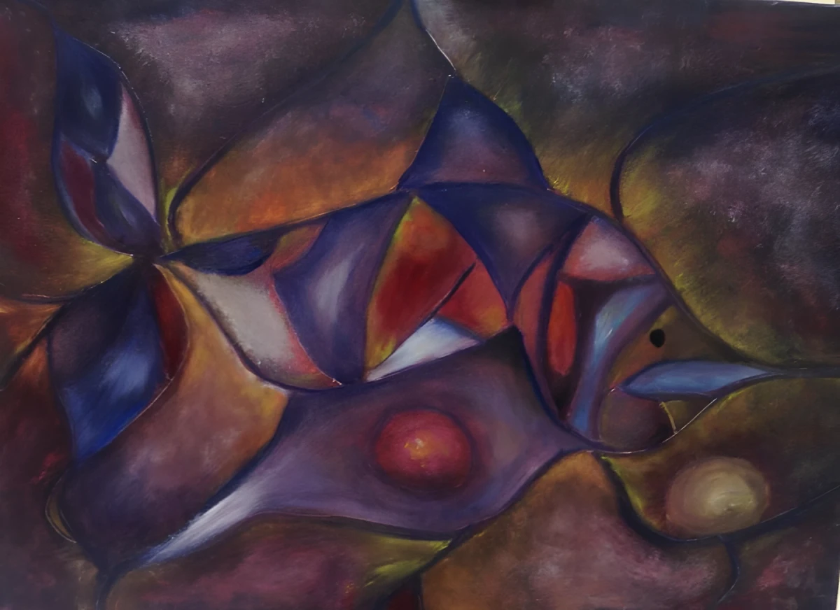Fish In The Sea, Painting - Oil On Canvas by Dora Ybarra