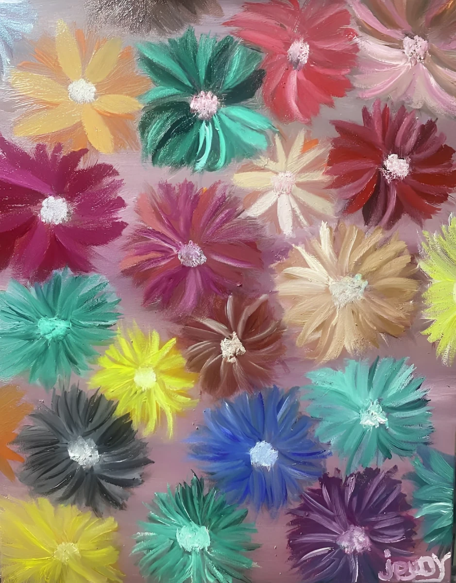 Flower Power 16, Painting - Acrylic And Oil by Dora Ybarra