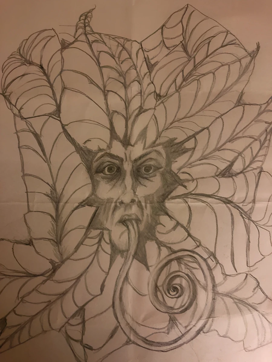Leaf Me Alone, Drawing - Pencil by Dora Ybarra