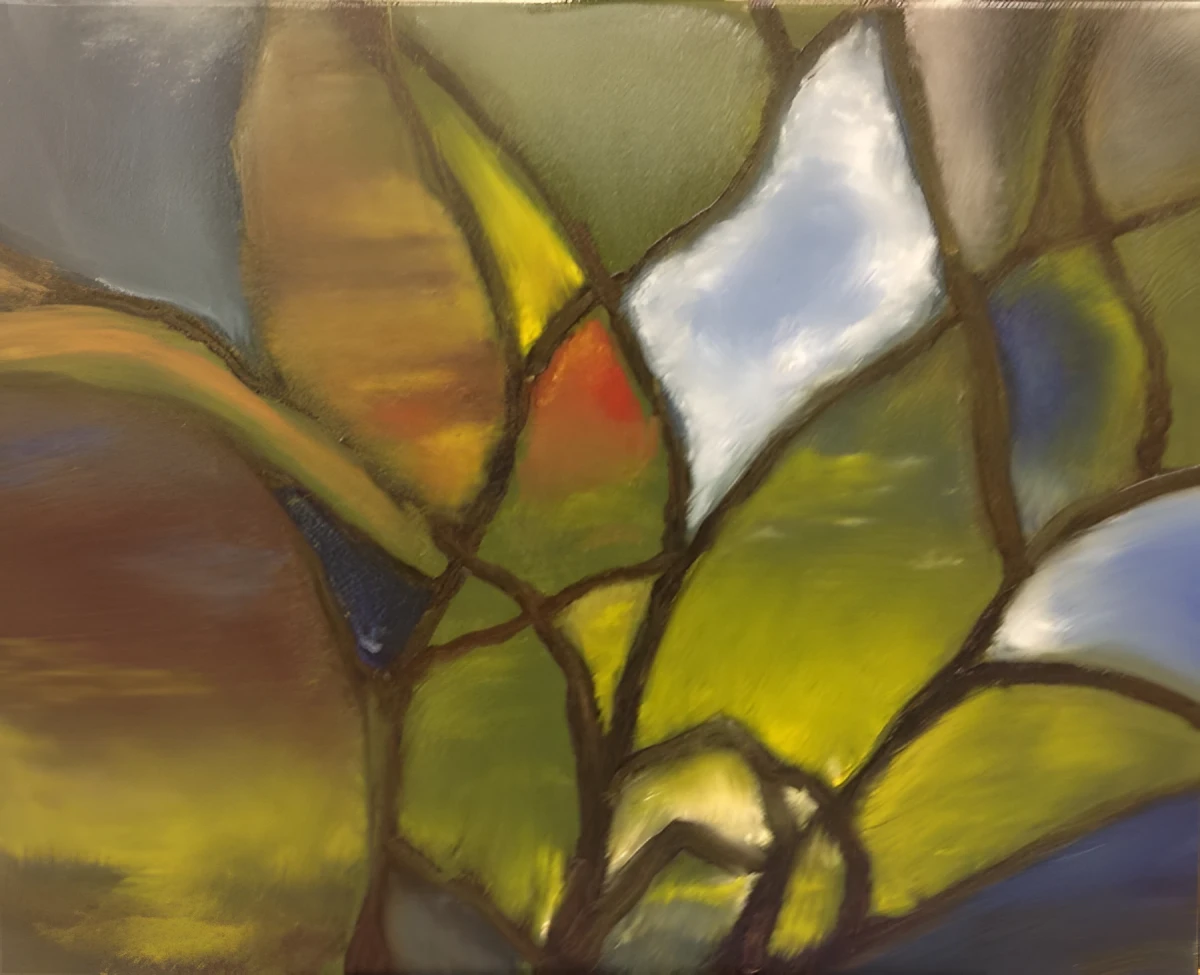 Leaves of Mosaic and Imagination, Painting - Oil On Canvas by Dora Ybarra