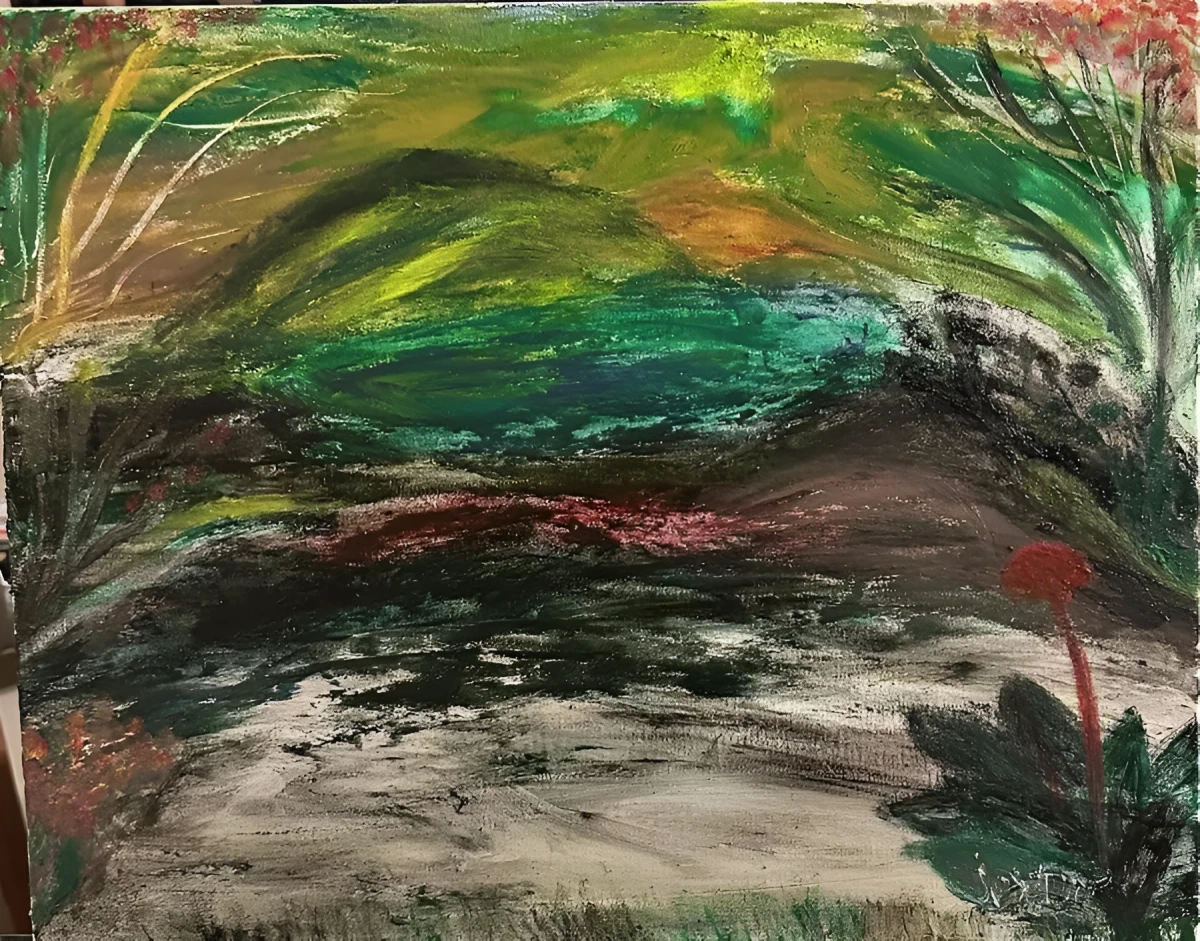 Misty Lake, Painting - Oil On Canvas by Dora Ybarra