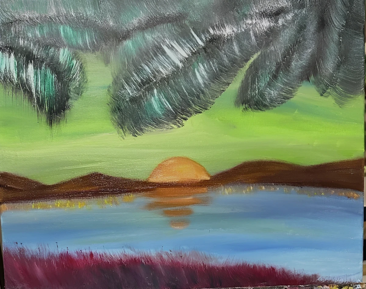 My Beautiful Sunset, Painting - Oil On Canvas by Dora Ybarra