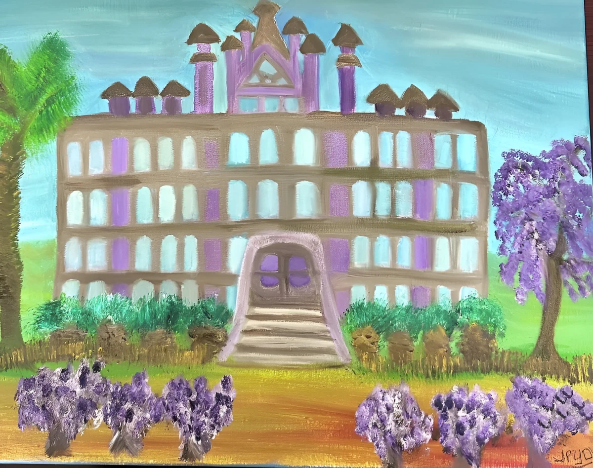 My Own Purple Place, Painting - Oil On Canvas by Dora Ybarra