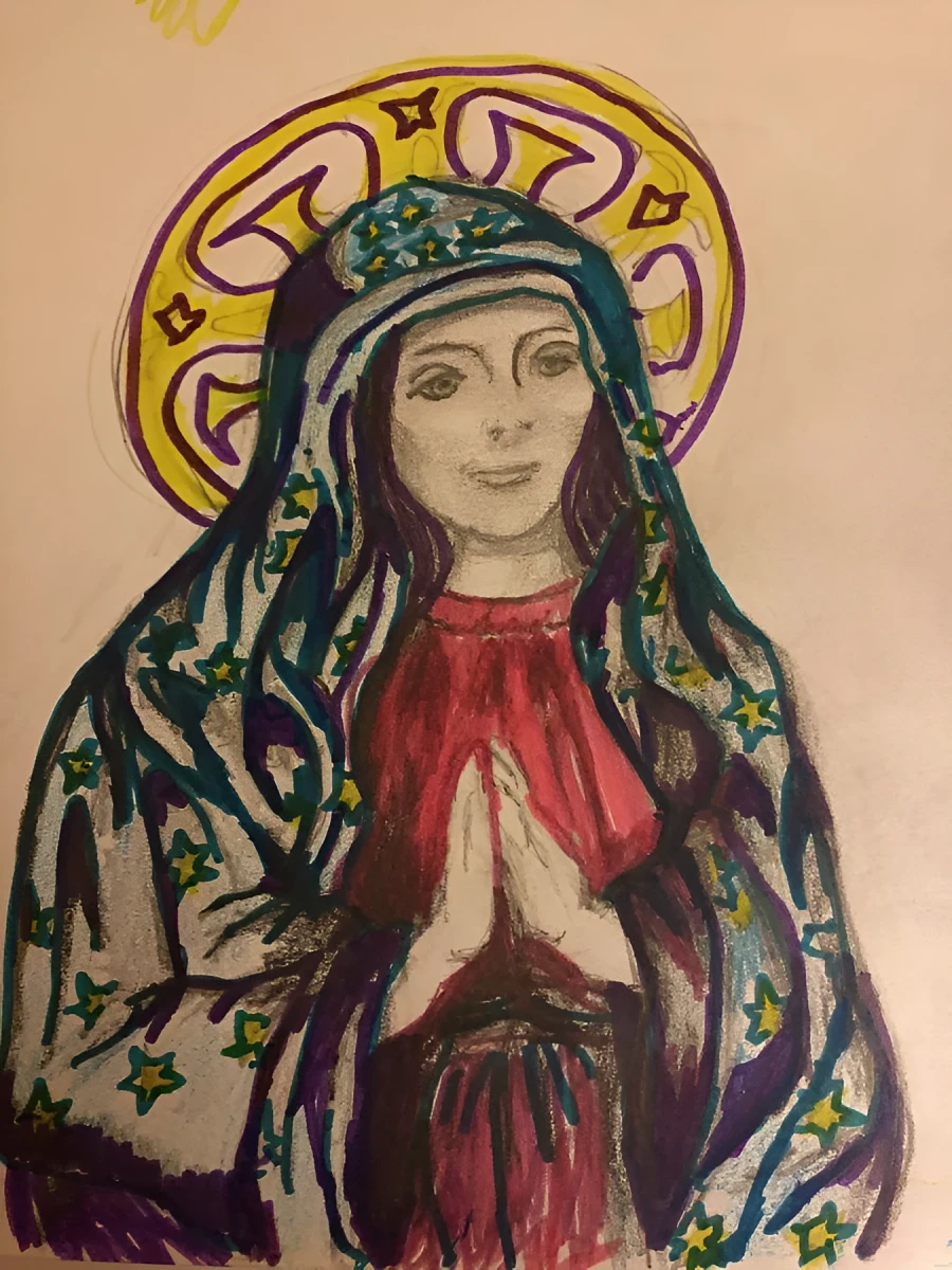 My Version of Beautiful Mary, Drawing - Color Pencil by Dora Ybarra