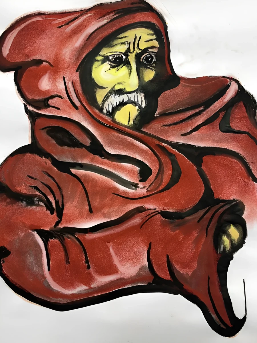 Mystery in Red, Pastel - Pastel Chalks by Dora Ybarra