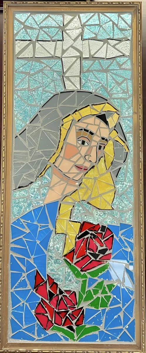 Oh Maria, Glass Art - Mosaic by Dora Ybarra