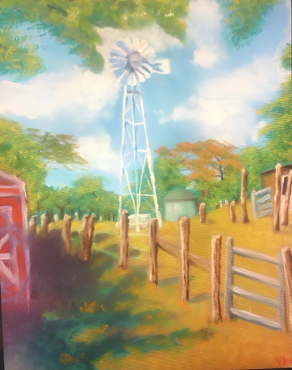 Out in The Country, Painting - Oil On Canvas by Dora Ybarra