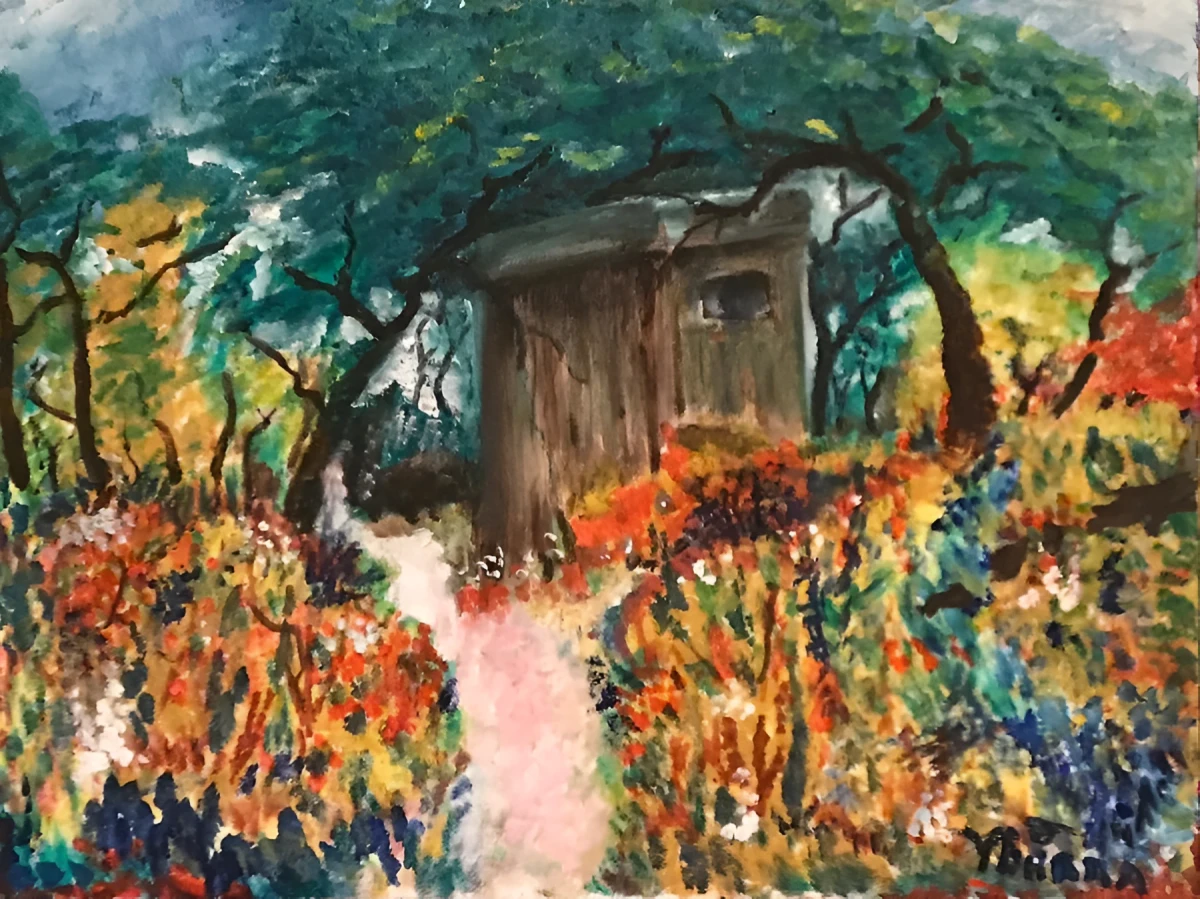 Outhouse Memories, Painting - Oil On Canvas by Dora Ybarra