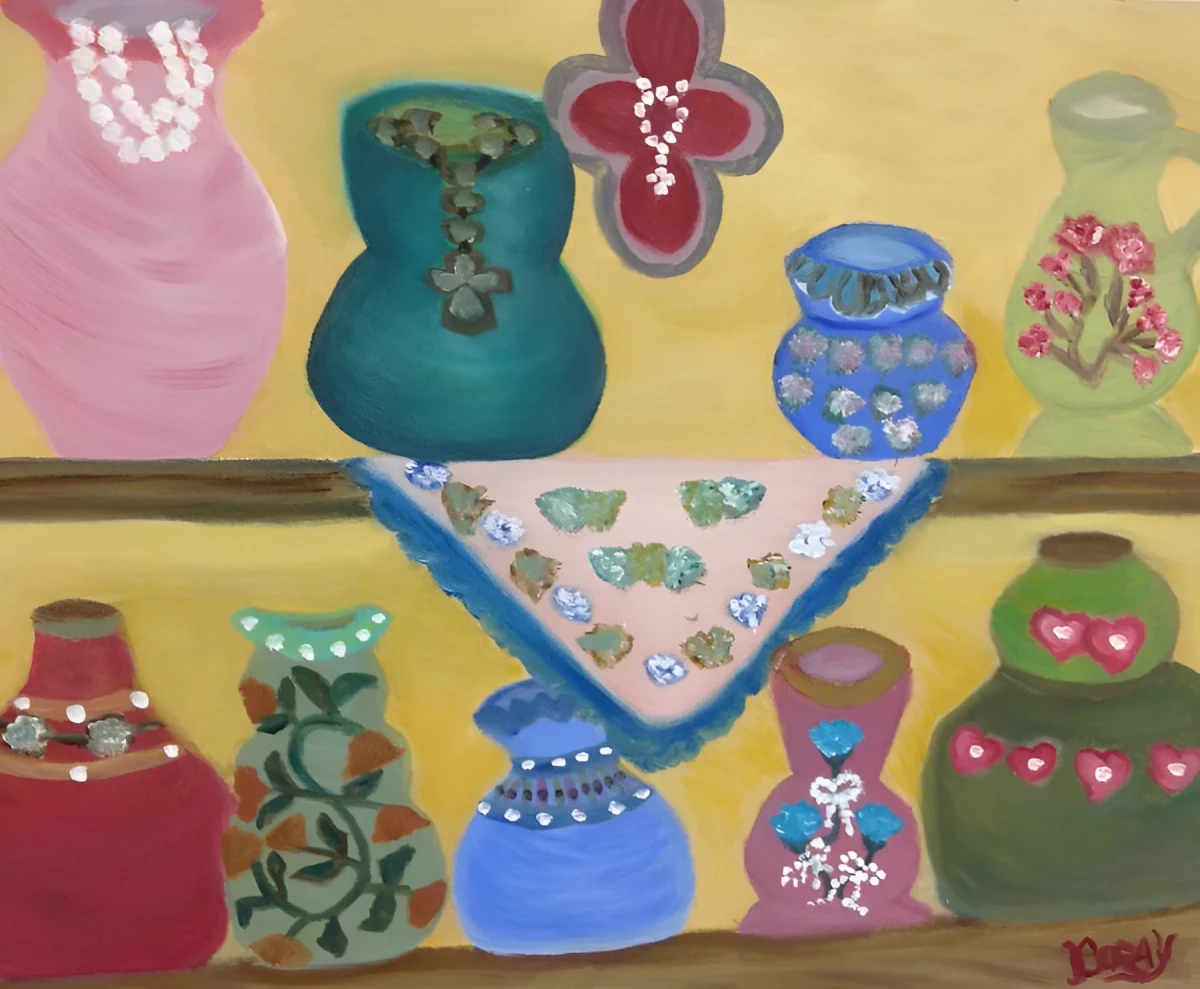 Pearls of Family Love And Faith, Painting - Oil On Canvas by Dora Ybarra