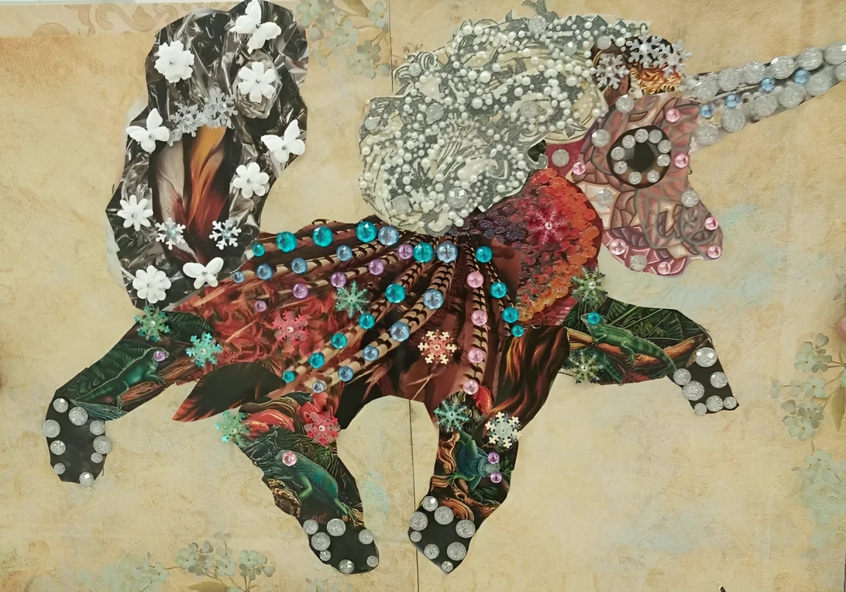 Royal Unicorn, Mixed Media - Collage by Dora Ybarra