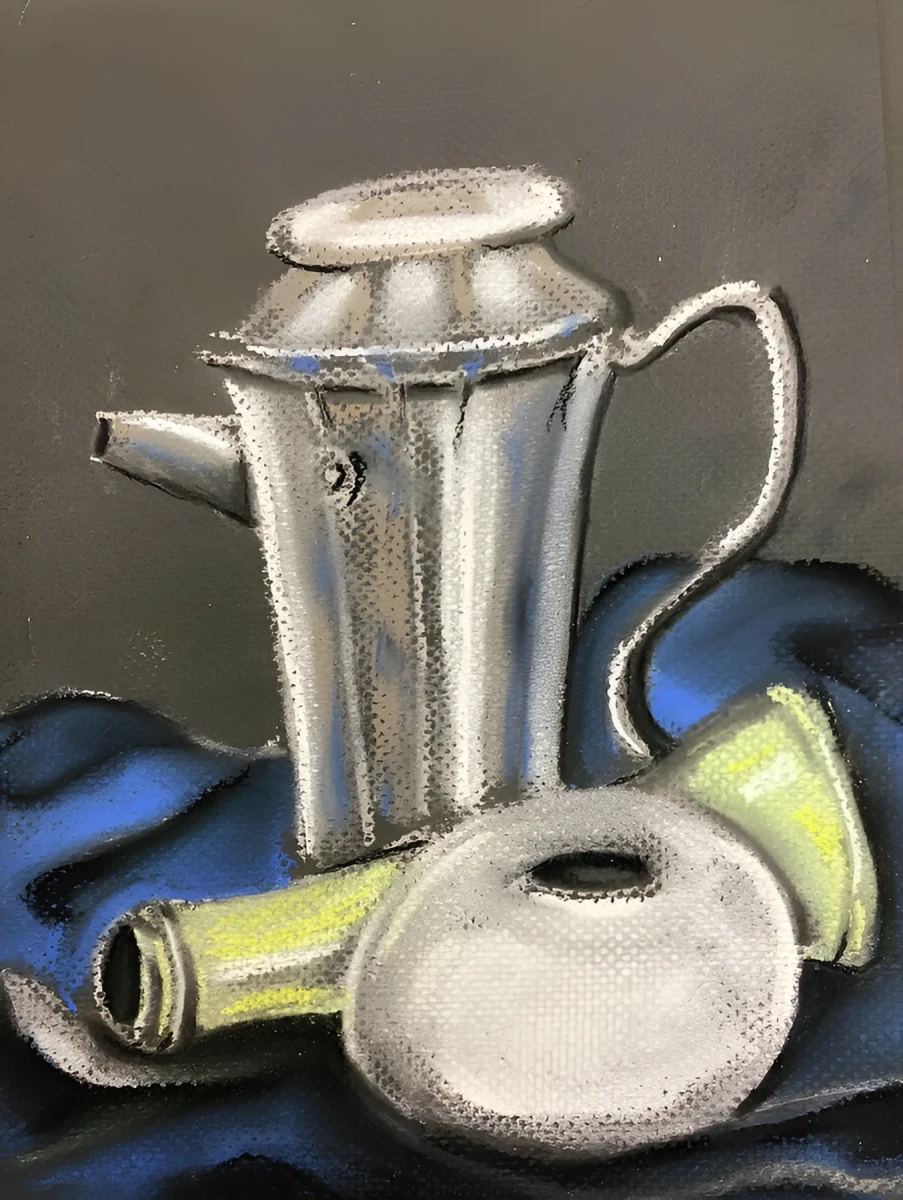Silver Beauty, Drawing - Colored Chalks Indian Ink by Dora Ybarra