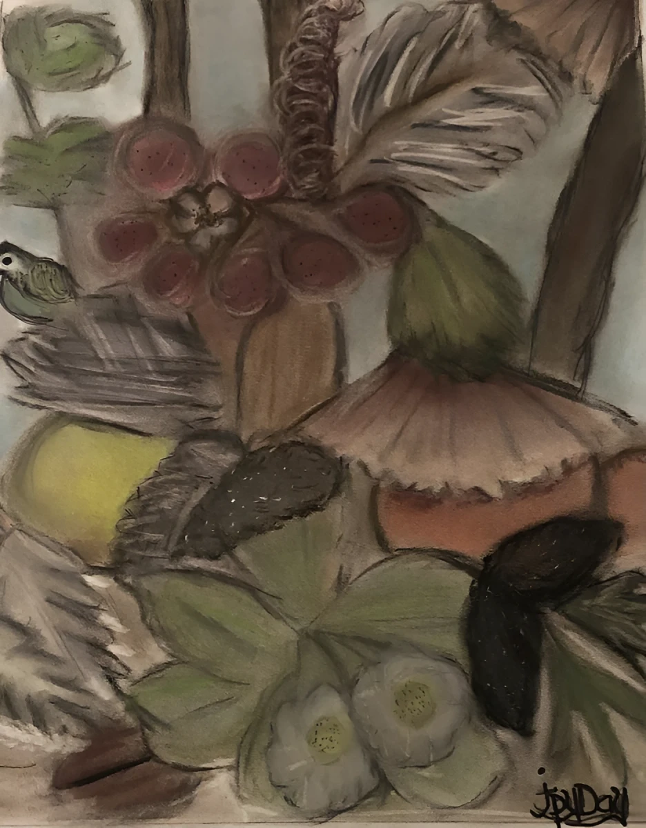 Still Life Floral Beauty, Drawing - Colored Chalks by Dora Ybarra