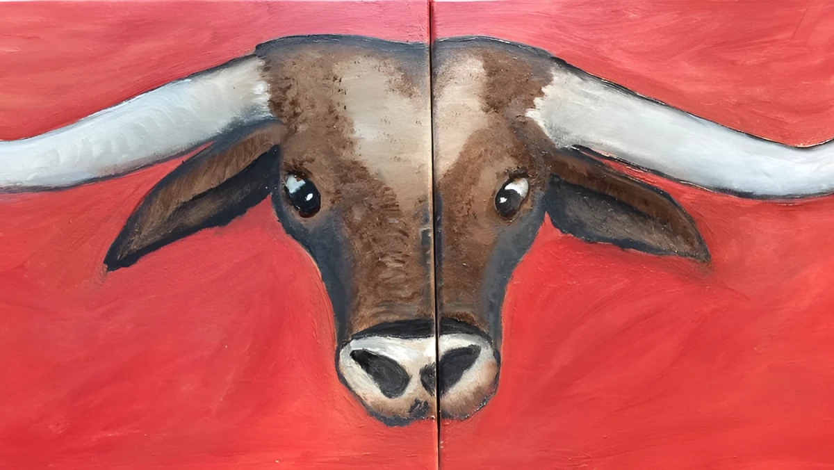 Texas LongHorns, Painting - Oil On Canvas by Dora Ybarra