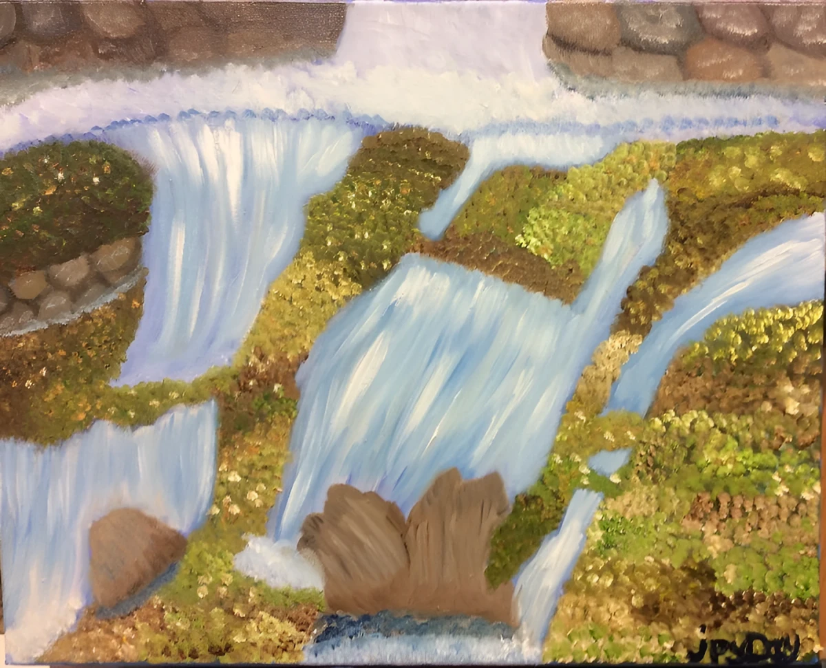 The power of Waterfalls, Painting - Oil On Canvas by Dora Ybarra