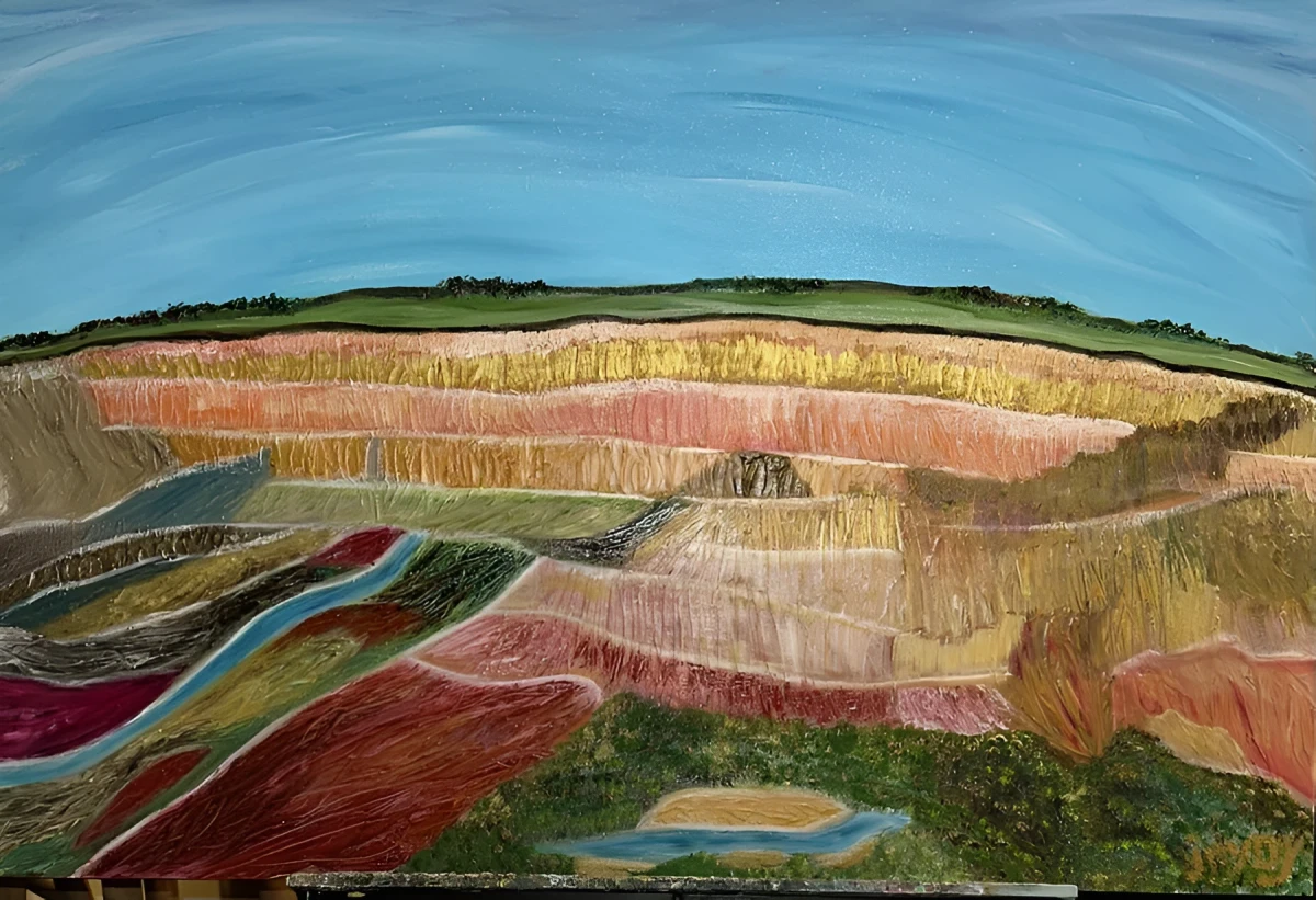 The Prismatic Grand Canyon, Painting - Oil On Canvas by Dora Ybarra