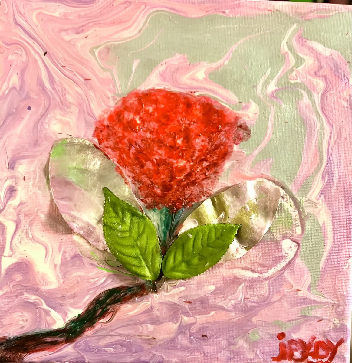 The Rose, Painting - Acrylic On Canvas by Dora Ybarra