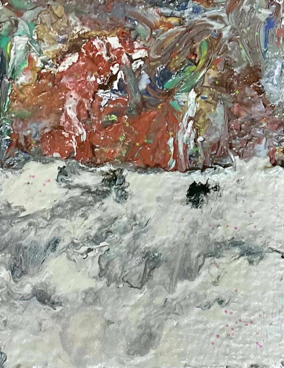 Village in The Snow, Painting - Acrylic On Canvas by Dora Ybarra